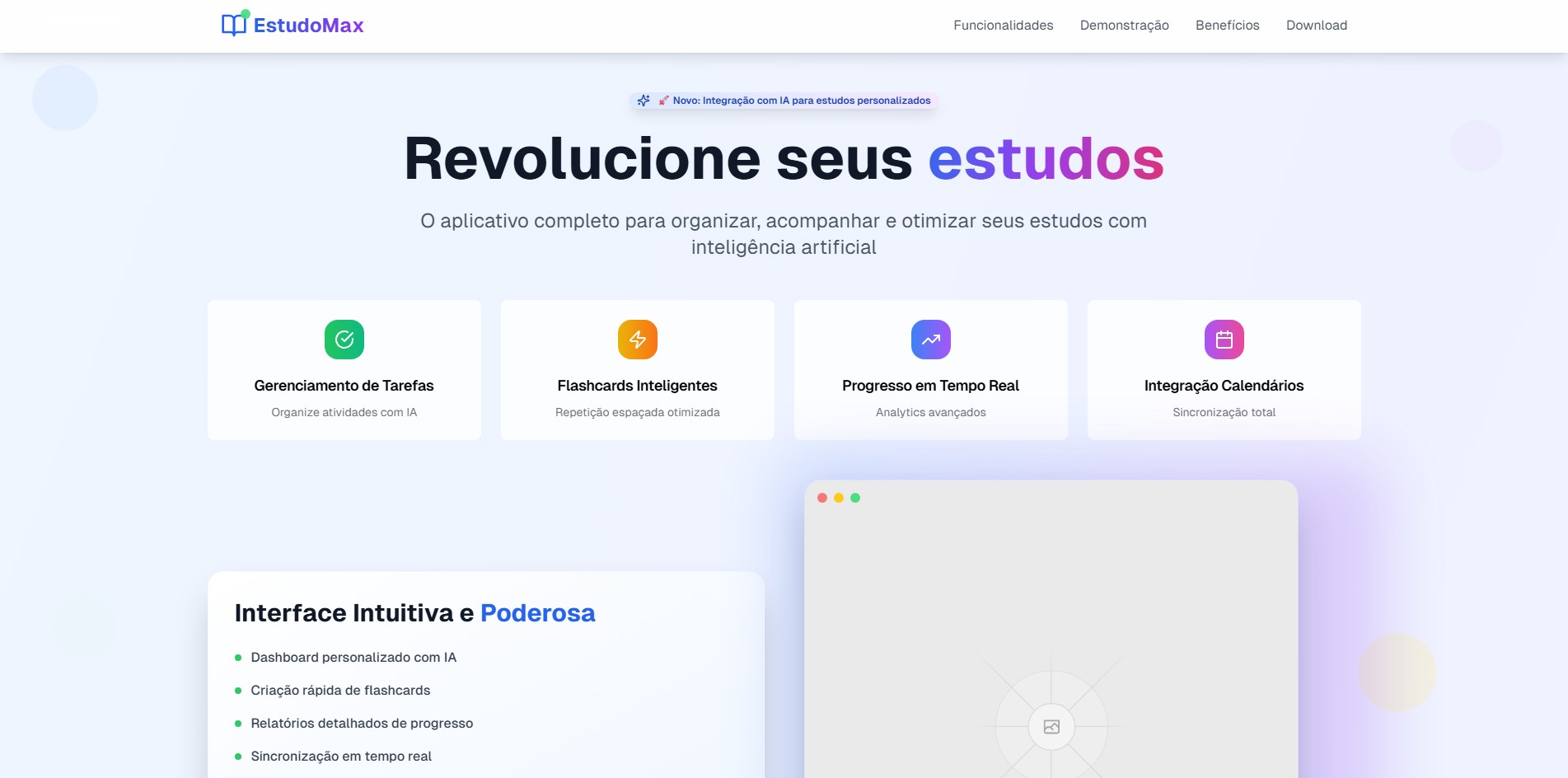 Aplicação web de estudos
